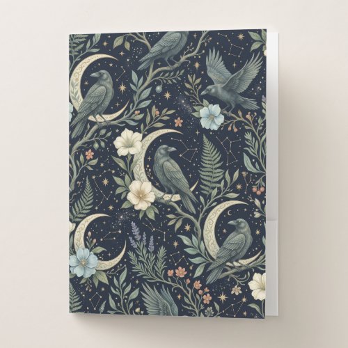 Raven Moon Garden – Enchanted Celestial Night Pocket Folder