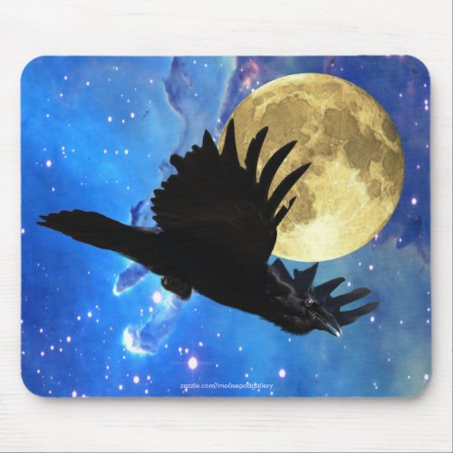 Raven Moon  Outer Space Mousepad