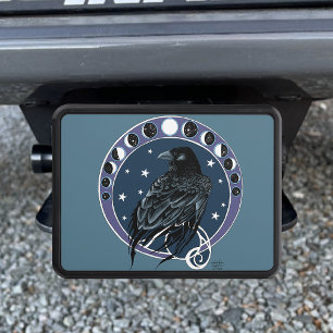 Raven Moon Phases Stars Blue Hitch Cover
