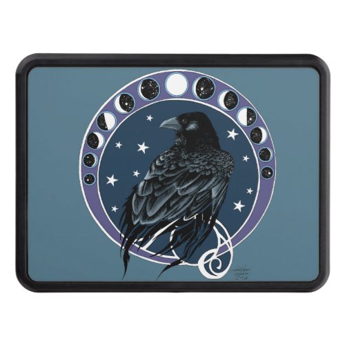 Raven Moon Phases Stars Blue Hitch Cover