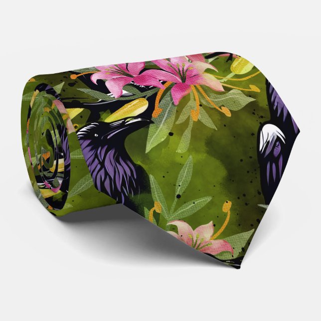 Raven Neck Tie (Rolled)
