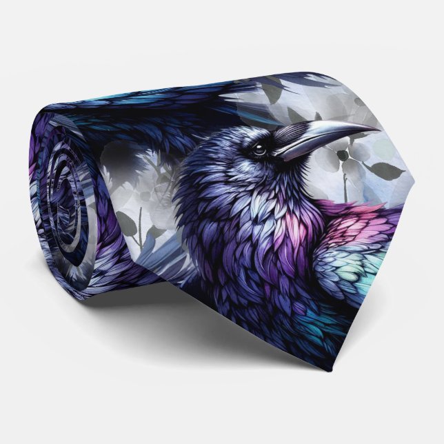 Raven Neck Tie (Rolled)