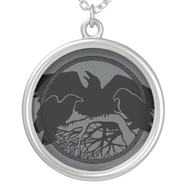 Raven Necklace Raven Gift Raven & Crow Art Jewelry (Front)