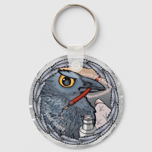 Raven Nevermind custom name Keychain