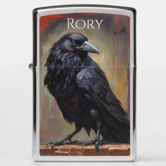 Raven, Nevermore, Gothic, Personalized Name Zippo Lighter