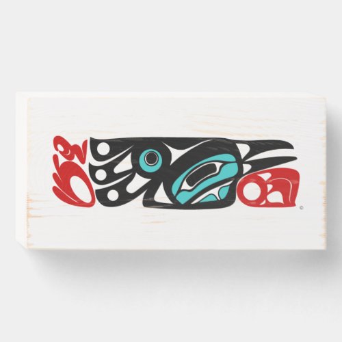 Raven NW Coast Native American Style Wooden Box Si