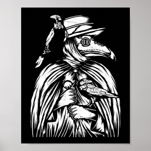 Raven Occult Medieval Plague Doctor Poster