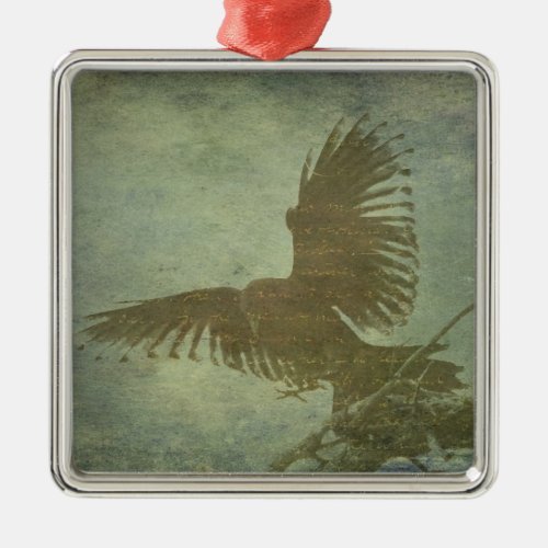 Raven of Poe's Poetry Metal Ornament