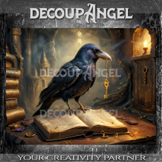 Raven of the Golden Key Decoupage Tissue Paper