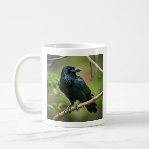 Raven on a Tree Branch Coffee Mug