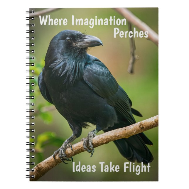 Raven on a Tree Branch Notebook (Front)