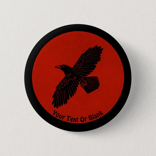 Raven On Red Button (Front)