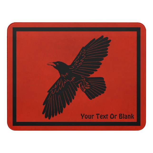 Raven On Red Door Sign (Contemporary Front)