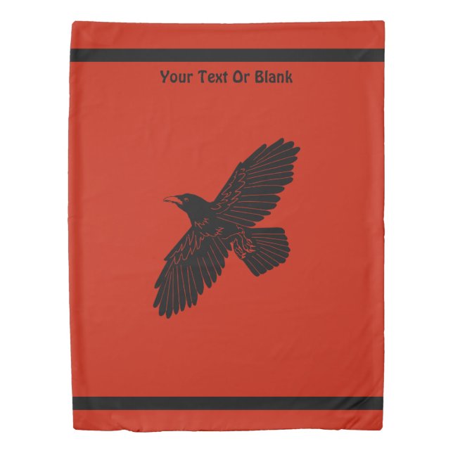 Raven On Red Duvet Cover (Front)