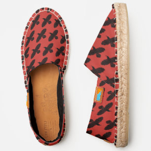 Raven on Red Espadrilles