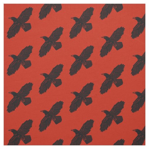 Raven On Red Fabric