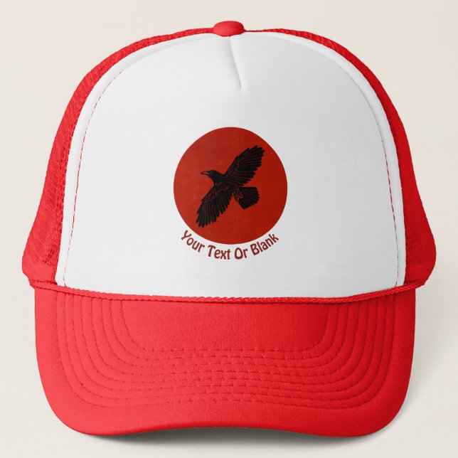 Raven On Red Trucker Hat (Front)