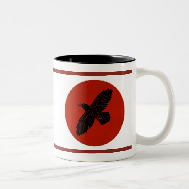 Raven On Red Two-Tone Coffee Mug (Right)