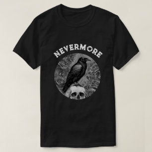 Raven On Skull With Roses Nevermore T-Shirt