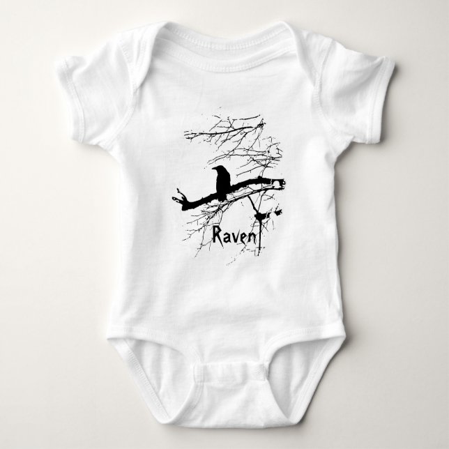 Raven on the Tree Baby Bodysuit (Front)