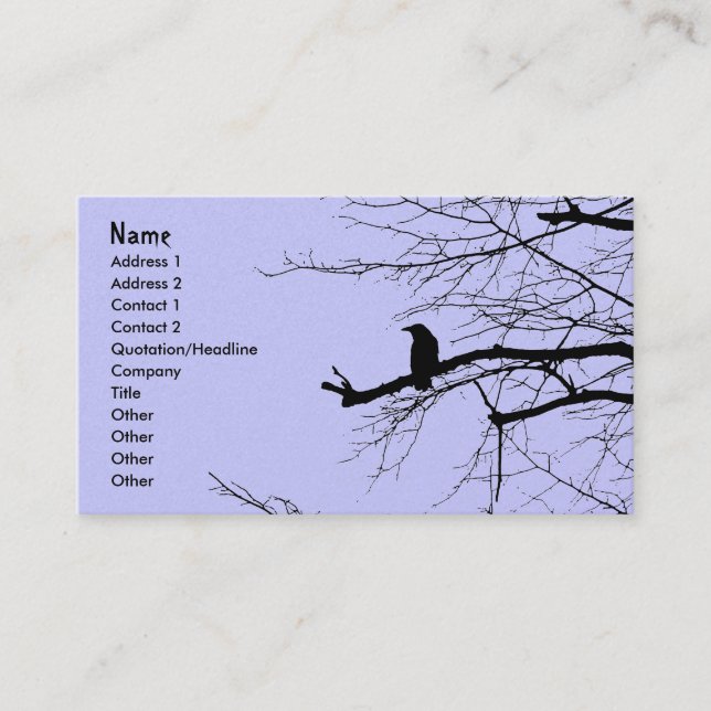 Raven on the Tree Business Card (Front)