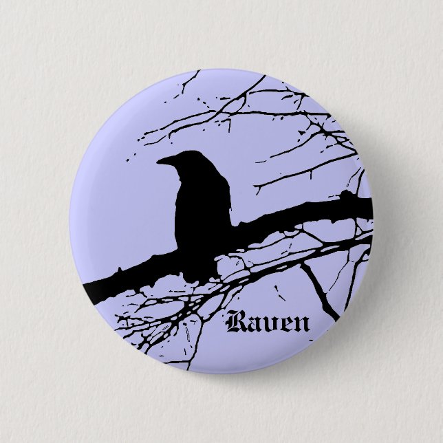 Raven on the Tree Button (Front)