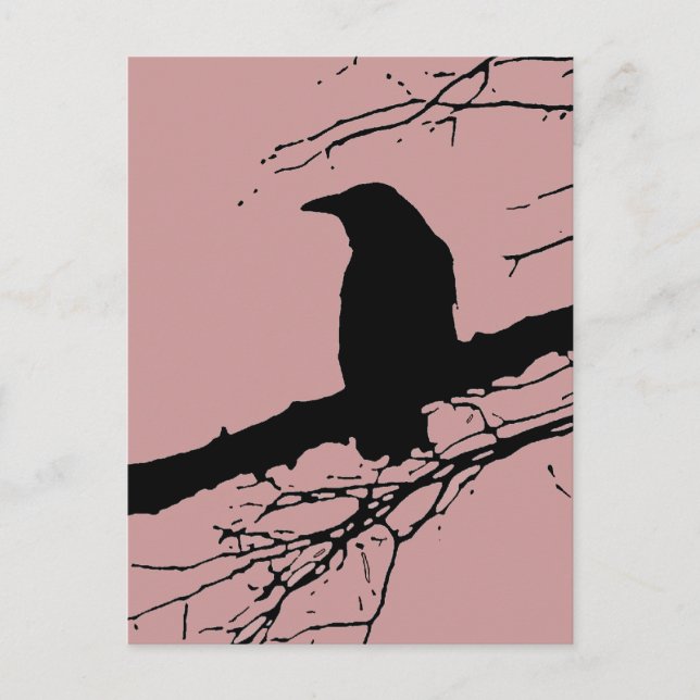 Raven on the Tree Postcard (Front)
