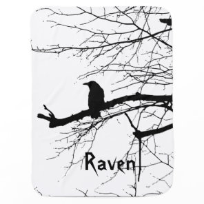 Raven on the Tree with Branches Baby Blanket