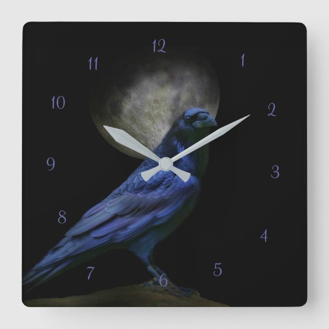 Raven or Crow Magic Gothic Clock (Front)
