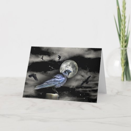Raven or Crows Winter Solstice Blessings Card