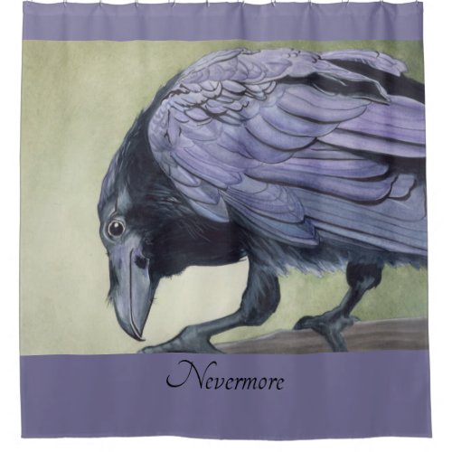 Raven Original Watercolor by Miranda Print Shower Curtain