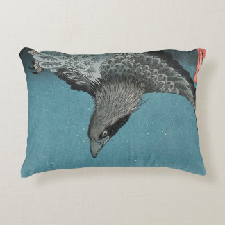 Raven Over a Winter Landscape Accent Pillow