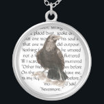 Raven over Edgar Allen Poe Poem, Nevermore Silver Plated Necklace<br><div class="desc">Raven over Edgar Allen Poe Poem,  Nevermore for Halloween</div>