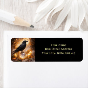 Raven Pagan Herbs Crystal Mystical Return Address Label