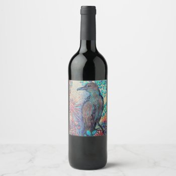 Raven Painting Wine Label by ch_ch_cheerful at Zazzle
