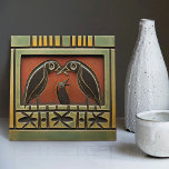Raven Parents & Ants Art Deco Nouveau Wall Decor Ceramic Tile<br><div class="desc">This ceramic tile features two birds and floral patterns reminiscent of the iconic style of Mackintosh. He was a prominent Scottish architect, designer, and artist of the Art Nouveau movement. Clean lines, geometric shapes, and a strong sense of symmetry characterize his work. These elements are beautifully represented in our collection...</div>