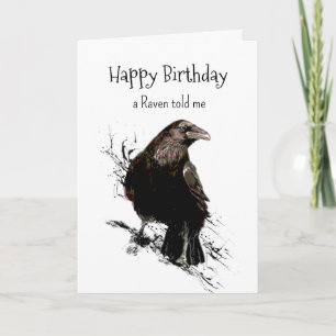 Raven Personality Birthday Fun Bird Art Card