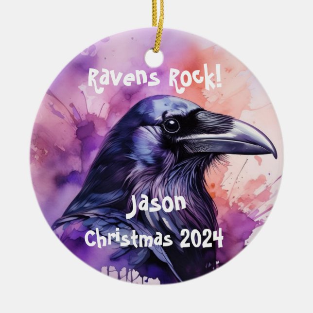 Raven Personalized Ornament (Front)