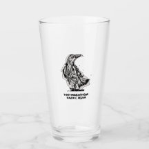 Raven Pint Glass by Desert Dandilion Designs