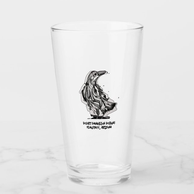 Raven Pint Glass by Desert Dandilion Designs (Front)