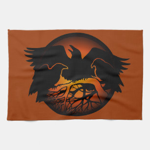 Raven Plate First Nations Raven Art Serving Plates Kitchen Towel