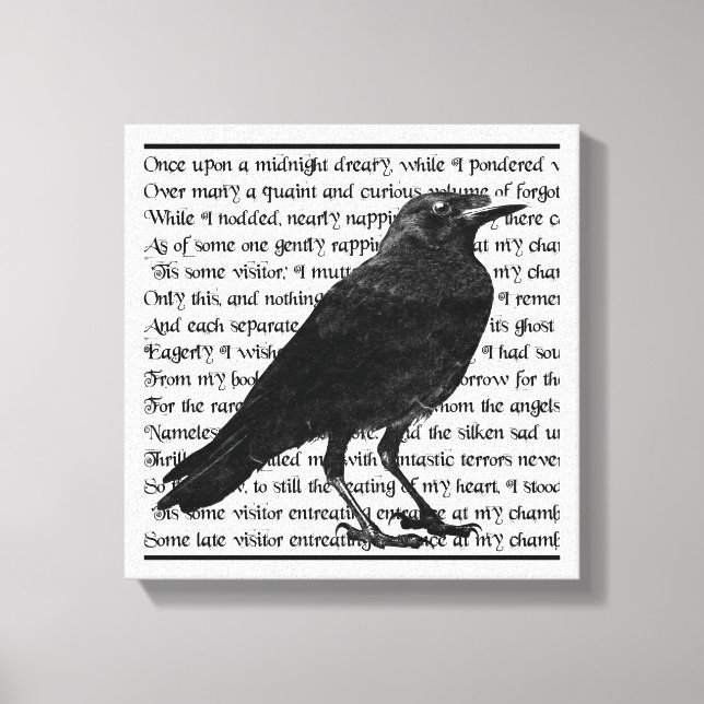 Raven Poem Edgar Allan Poe Canvas Print (Front)
