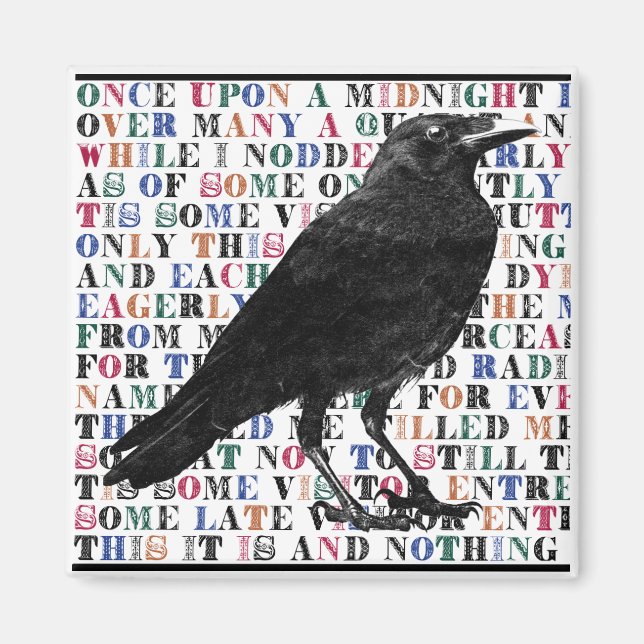 Raven Poem Edgar Allan Poe Magnet (Front)