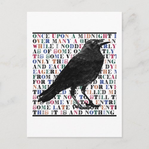 Raven Poem Edgar Allan Poe Postcard