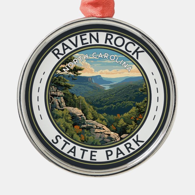 Raven Rock State Park North Carolina Travel Badge Metal Ornament (Front)
