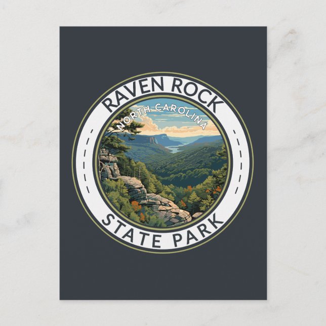Raven Rock State Park North Carolina Travel Badge Postcard (Front)