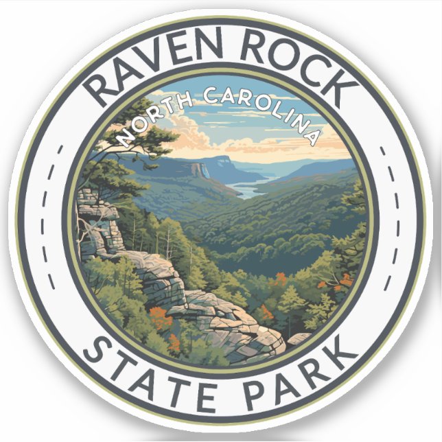 Raven Rock State Park North Carolina Travel Badge Sticker (Front)
