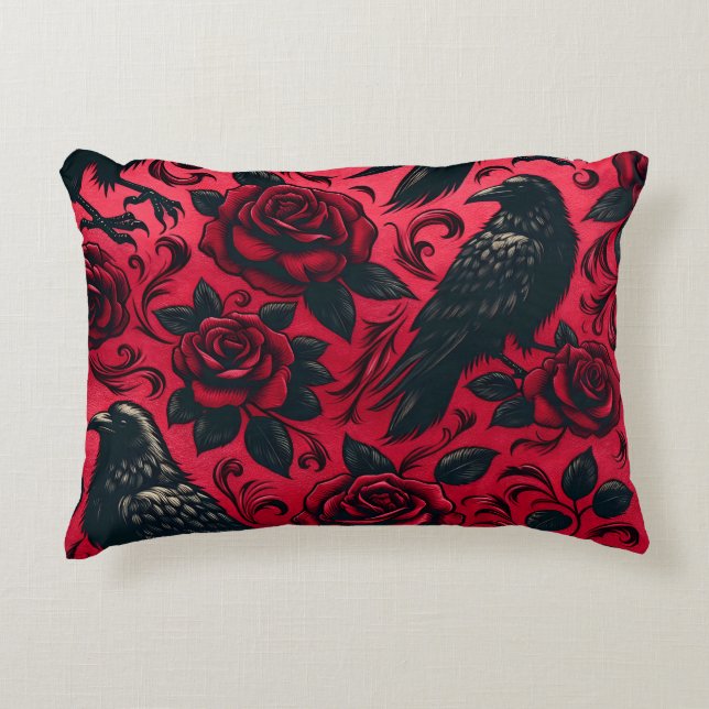 Raven Rose Accent Pillow (Front)