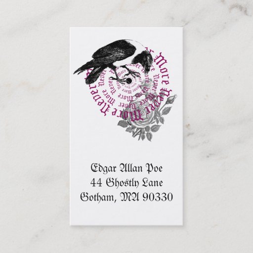 Customizable Raven &amp; Rose profile card Business Card