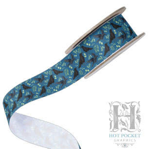 Raven Satin Ribbon in Blue